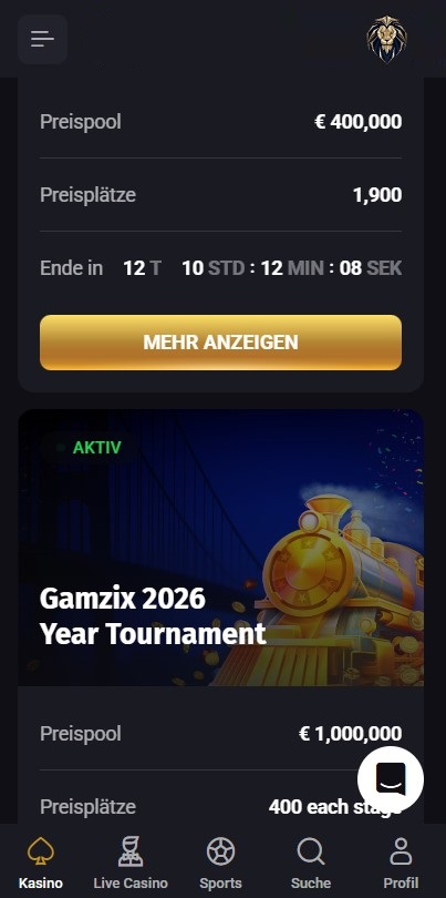 Casino-Menü
